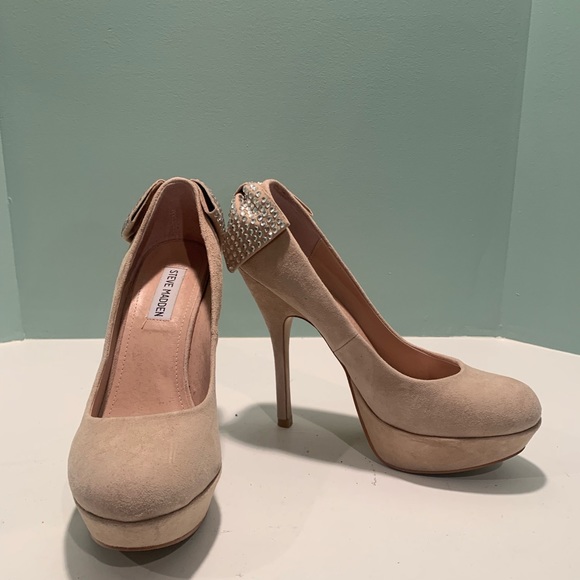 Steve Madden nude suede platforms with crystals - Picture 3 of 5